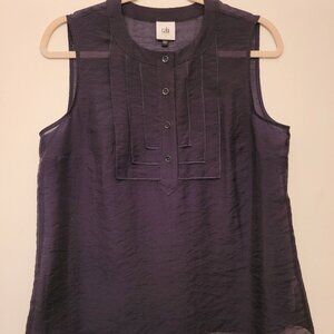 Cabi Louis II Sleeveless Top Navy #6524  Size Small